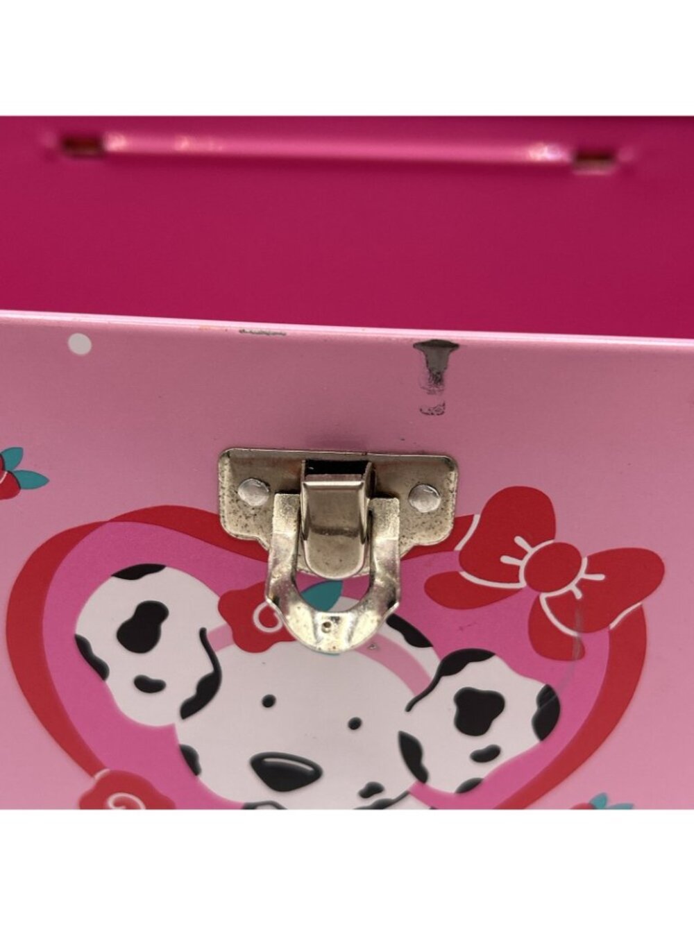 Sanrio 1993 Spottie Dottie Metal Tin Trinket Box Dog Pink Container Rare Vintage - Picture 12 of 16